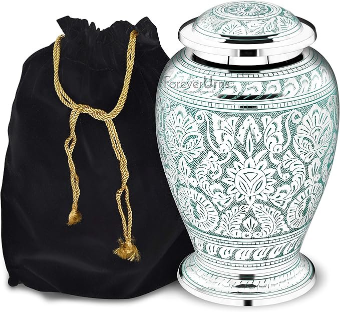 Adult Cremation Funeral Urn with Dove Net Textured Theme for Human Ashes of Female & Male